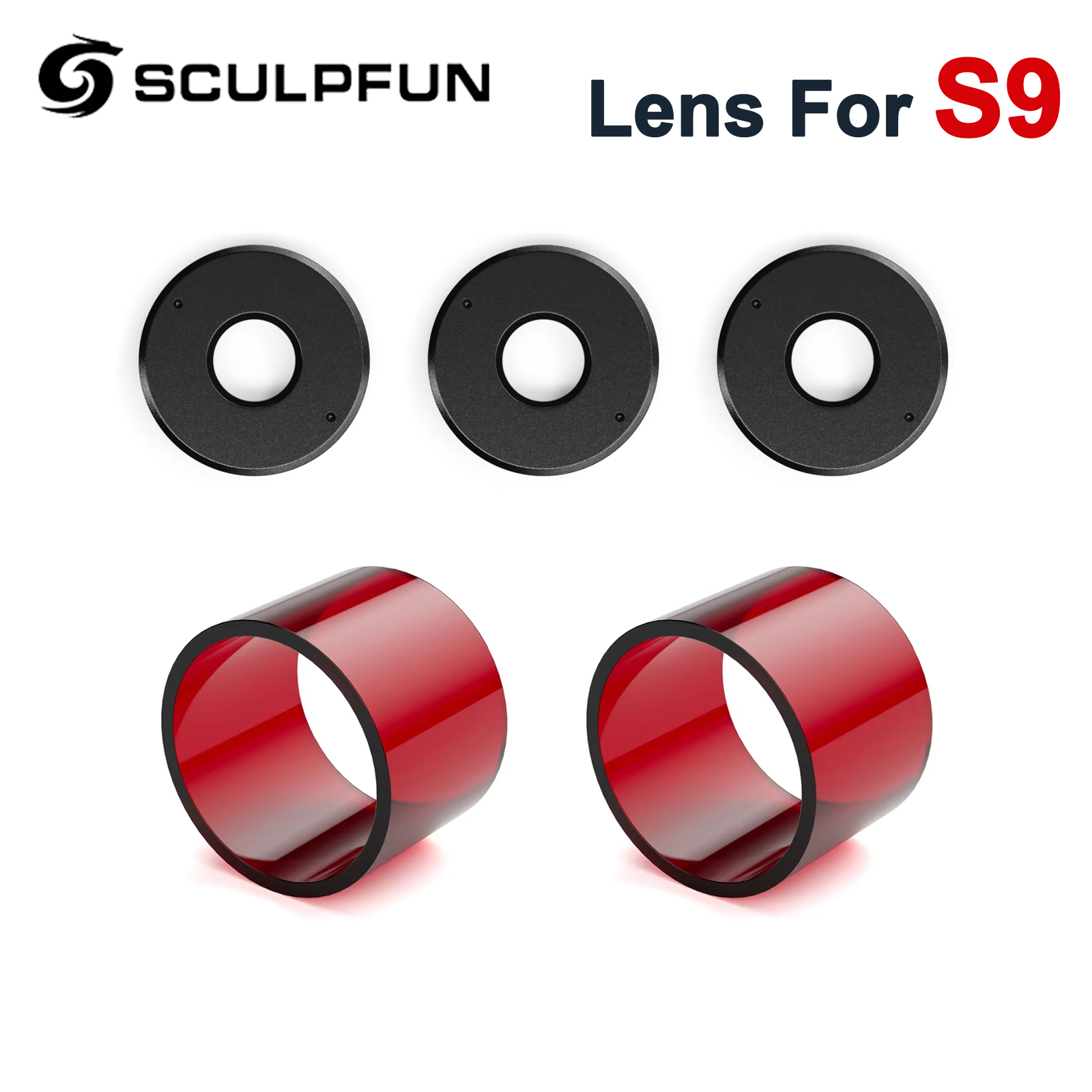 Laser Focus Lens - SCULPFUN S9 フォーカスレンズ 3 個シールリング +