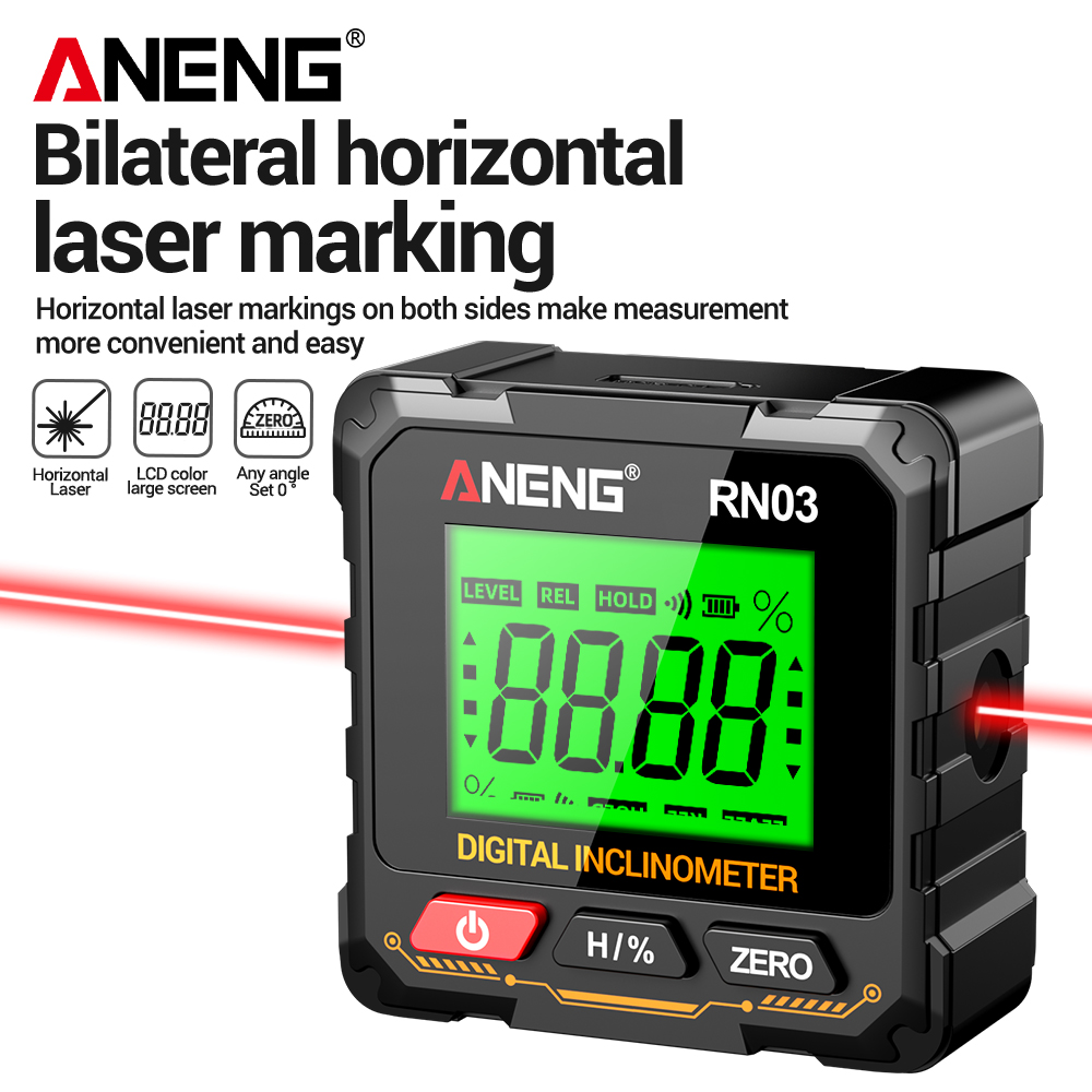 Industrial Laser Alignment Tool - 磁気デジタル角度計 ANENG RN03 レーザー傾斜計 充電式 USB