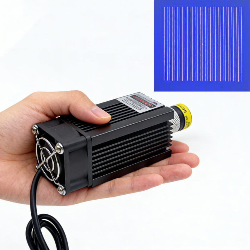 Industrial Blue Laser - 高品質 450nm DOE 31 ラインブルーラインレーザーモジュール良好な放熱航空プラグアダプター付き工業用グレード