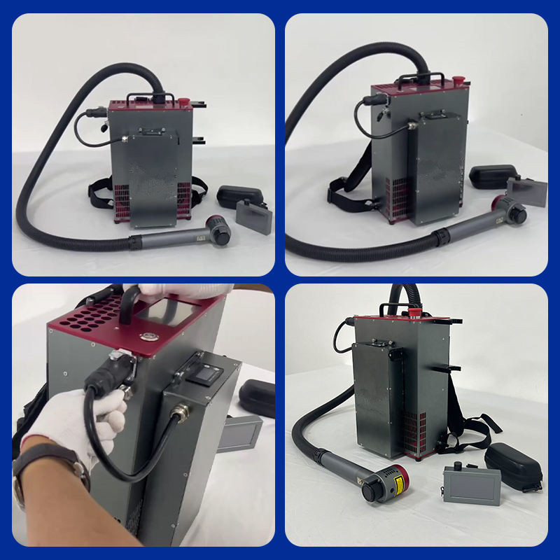 Industrial Laser Machine Price - バックパックポータブル型ハンドヘルドレーザークリーナー錆除去工業用100w 200ワットパルスミニファイバーレーザー洗浄機価格