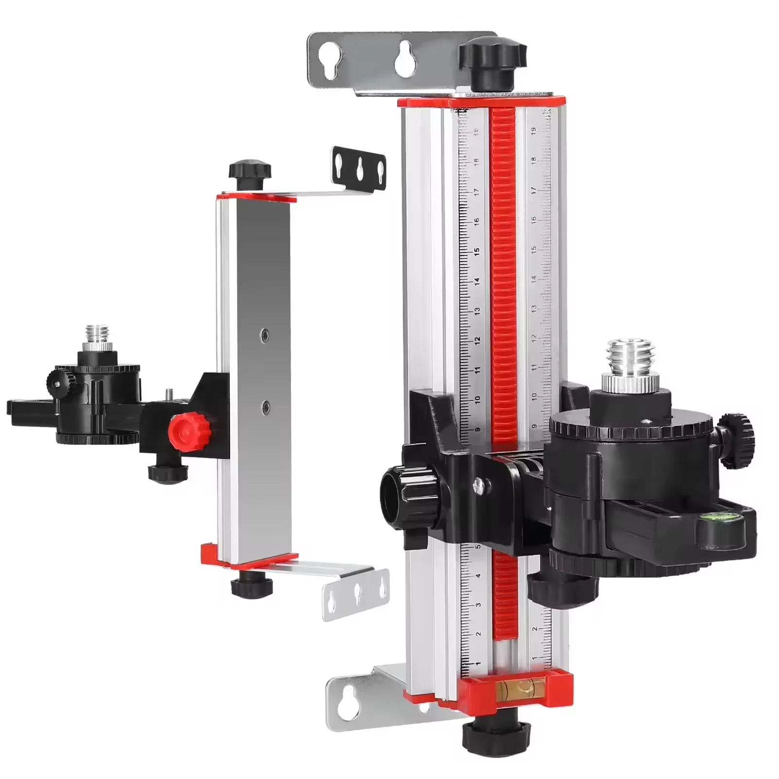 Industrial Laser Alignment Tool - 安定した取り付けアルミニウム合金構造の調整可能なレーザーレベルブラケット 1/4インチから5/8インチのネジアダプター付きレーザーレベル