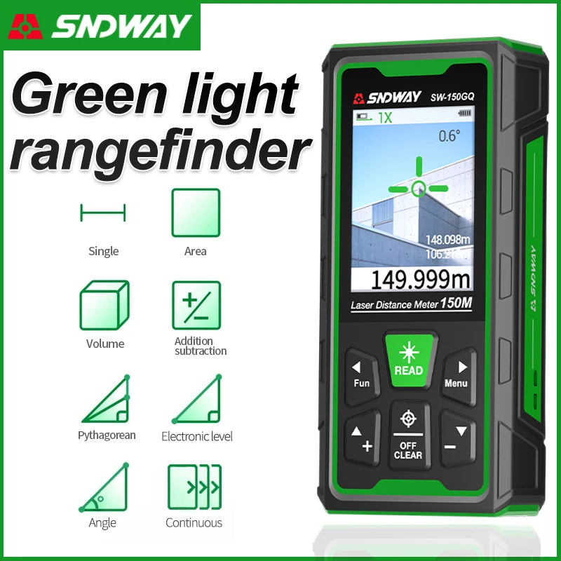 Industrial Laser Tape Measure - グリーンレーザー距離計デジタル距離計 150 メートル 100 メートル 80