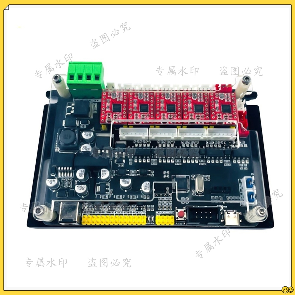 Controller Grbl Board - RTCX-オフラインコントローラー 32ビット4軸制御ボード、GRBL制御、光結合、CNC彫刻機B用300W/500Wスピンドル付き
