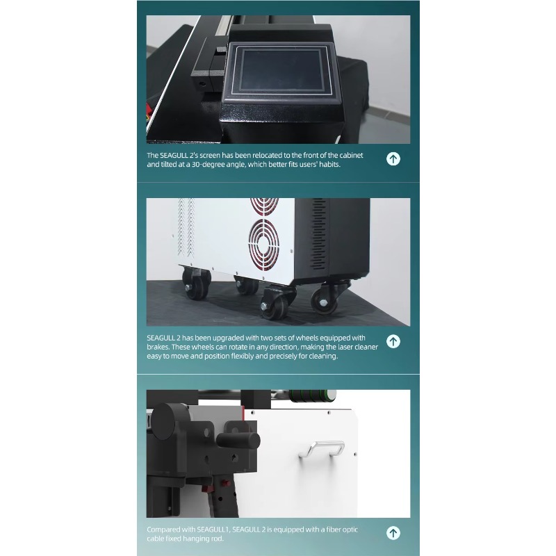 Industrial Laser Cleaning Equipment - ポータブルパルスファイバー300Wレーザー洗浄機、金属・石・木材の表面修復用産業機器