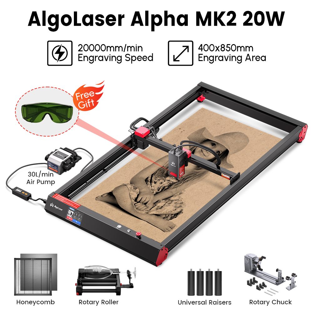 Industrial Laser Printing Machine - 大型レーザー彫刻および切断機,木製プリンター,CNCルーター,40x85cm,タッチスクリーン
