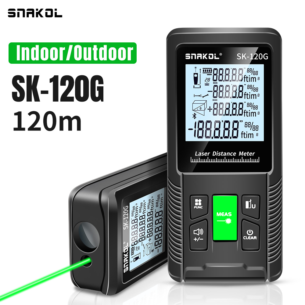 Industrial Laser Tape Measure - SNAKOL 3-in-1高精度レーザー距離計テープメジャー、40-200mデジタル距離計、ポータブル電子測定器