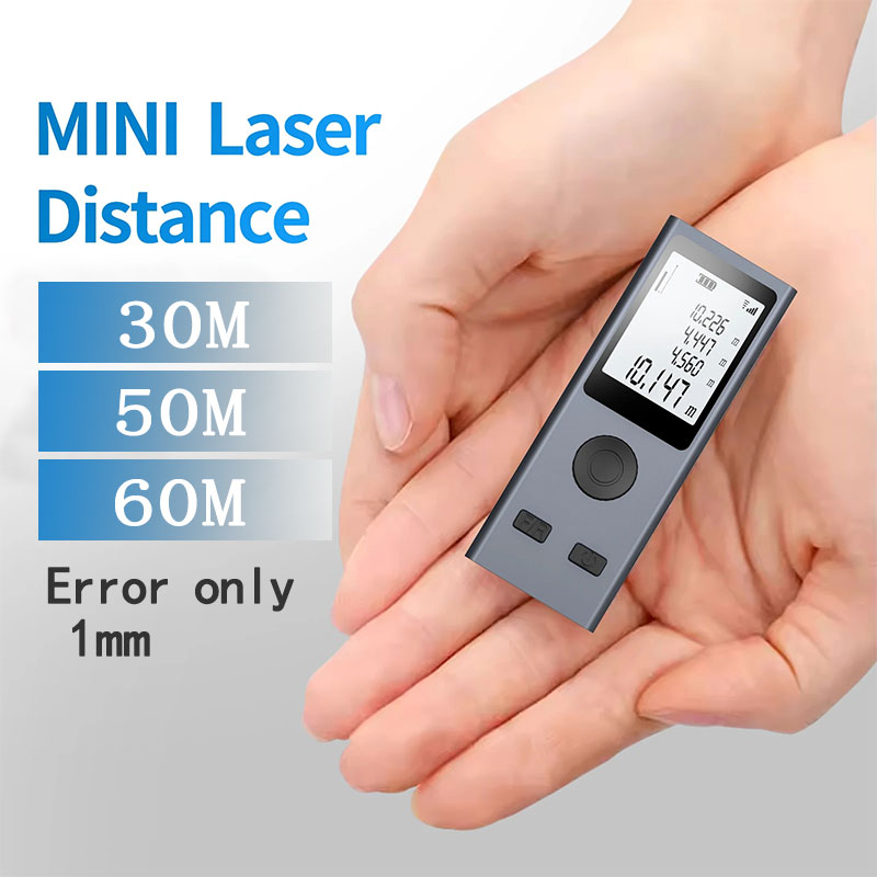 Industrial Laser Tape Measure - ミニレーザー距離計デジタル巻尺レーザー定規USB充電アルミニウム合金胴体測定距離：30/50/60m
