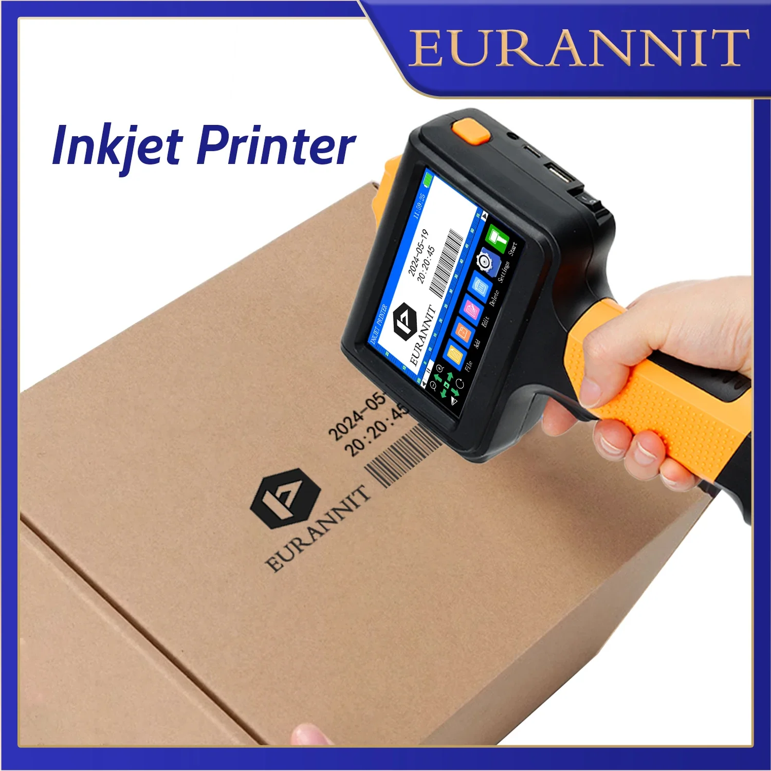 Industrial Laser Printing Machine - EURANNIT-E19ポータブルサーマルインクジェットプリンター、有効期限とカウンターQRバーコードおよびロゴコーディングマシン、12.7mm