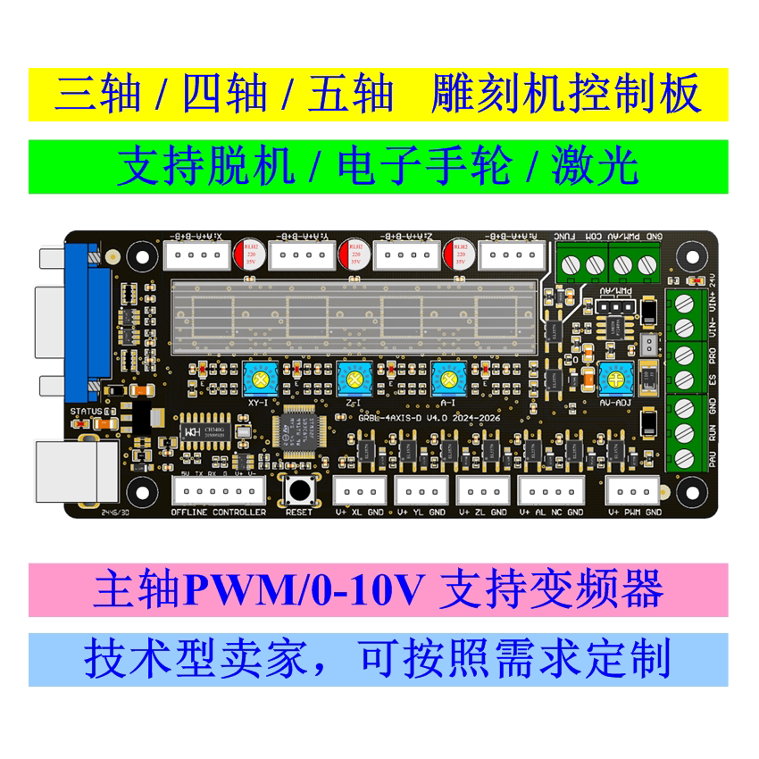 Controller Grbl Board - GRBL 3軸彫刻機制御ボード 4軸5軸レーザー彫刻機 ディスペンシングマシン 電子ハンドホイール APP