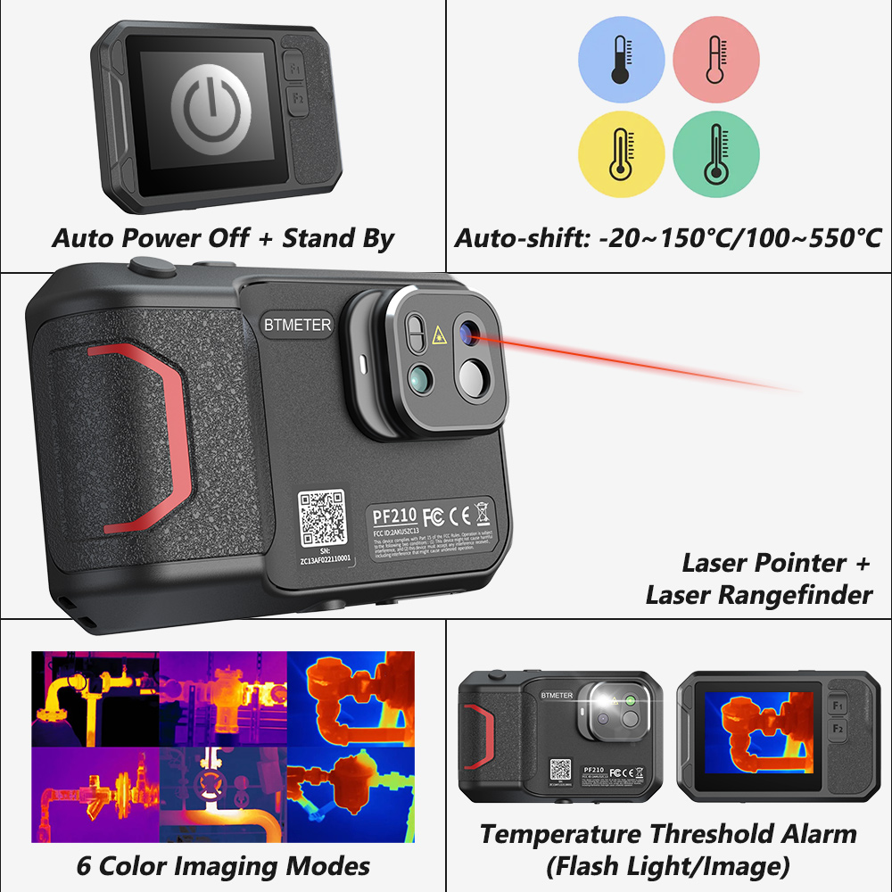 Industrial Infrared Laser - 256x192サーマルカメラガイド ハンドヘルド赤外線イメージャー -20 ℃ ~550 ℃