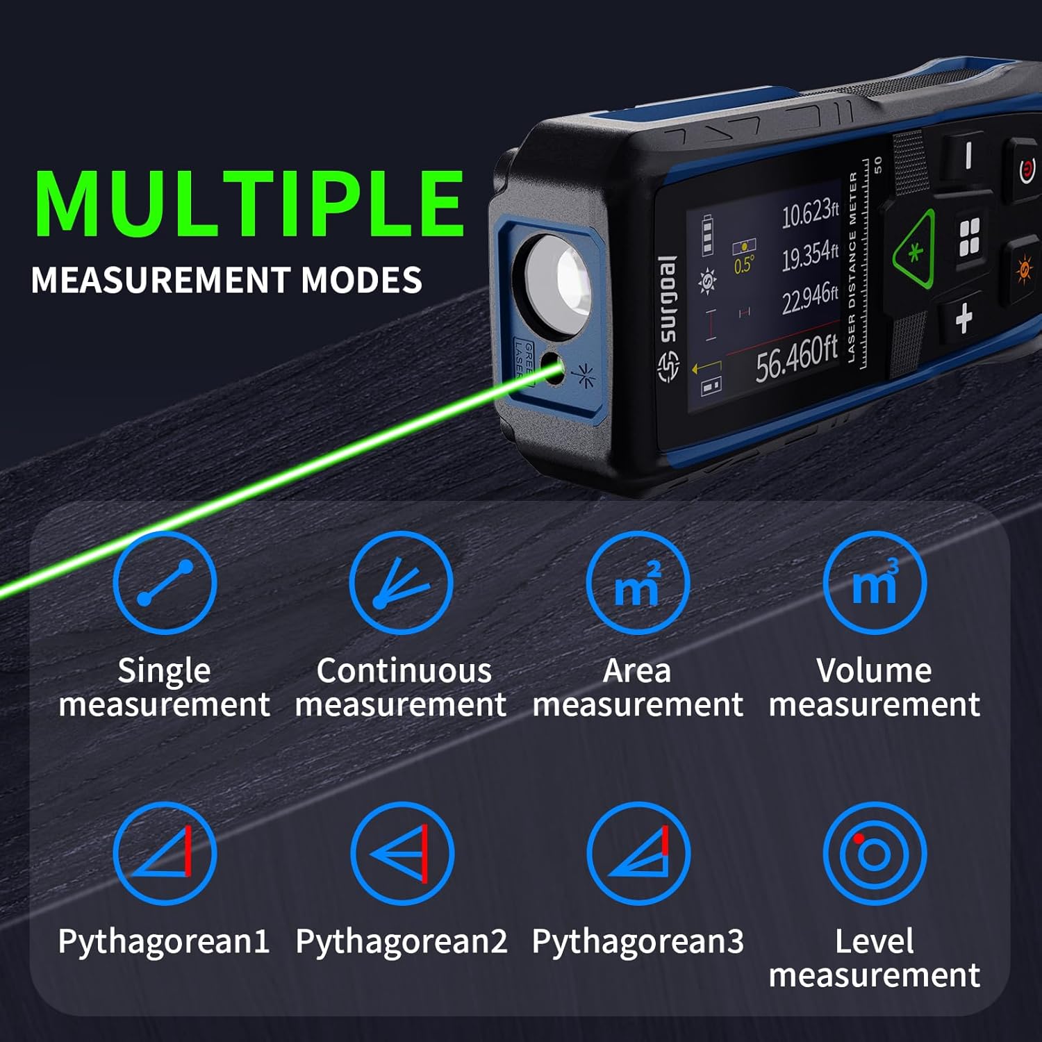 100m グリーンレーザー距離計 多機能 デジタルレベル カ - Industrial Laser Tape Measure のレビューと価格