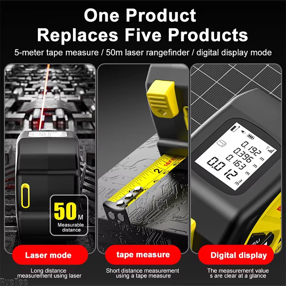 USB 充電レーザー 5 メートル巻尺クロスレベリング自動ロ - Industrial Laser Tape Measure のレビューと価格