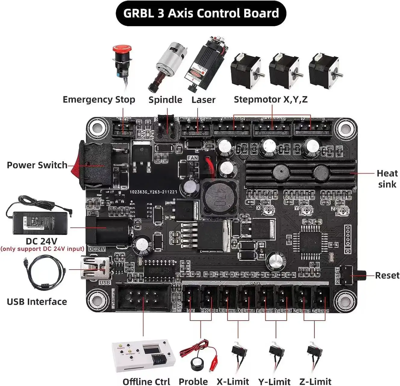 CNC 3018 Pro レーザー彫刻機 木工用 3軸CNC - Controller Grbl Board のレビューと価格