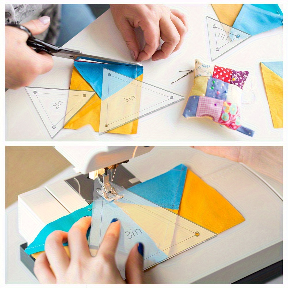 6個入りアクリル製パッチワーク三角定規 透明 多サイズ 精密 - Acrylic Cutting Machine のレビューと価格