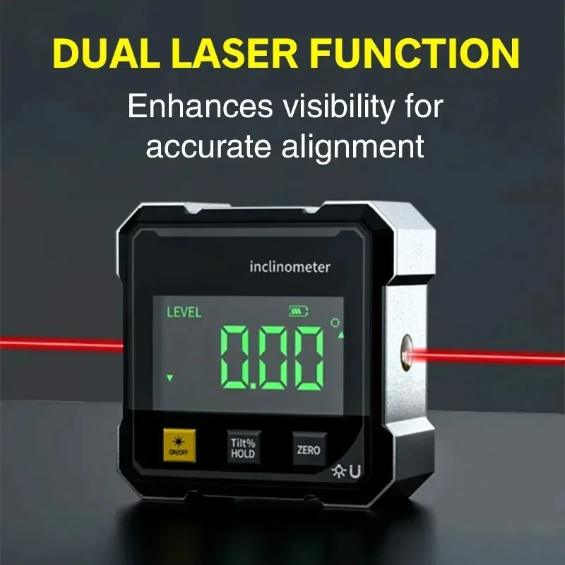 大人気の両面磁気デジタル角度定規、レーザー電子分度器付き傾斜 - Industrial Laser Alignment Tool のレビューと価格