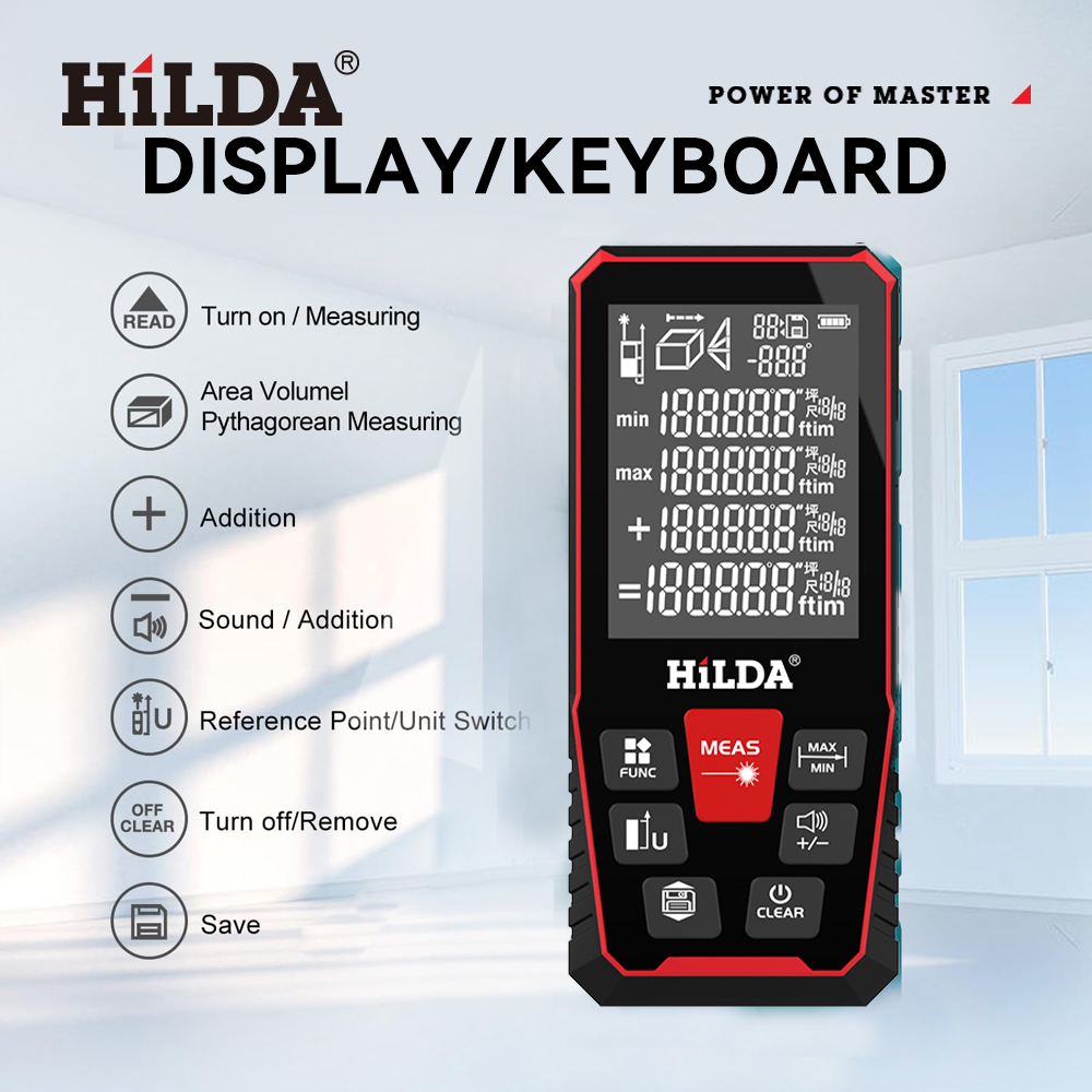 Hildaレーザー距離50m/100m/120mレンジファイ - Industrial Laser Tape Measure のレビューと価格