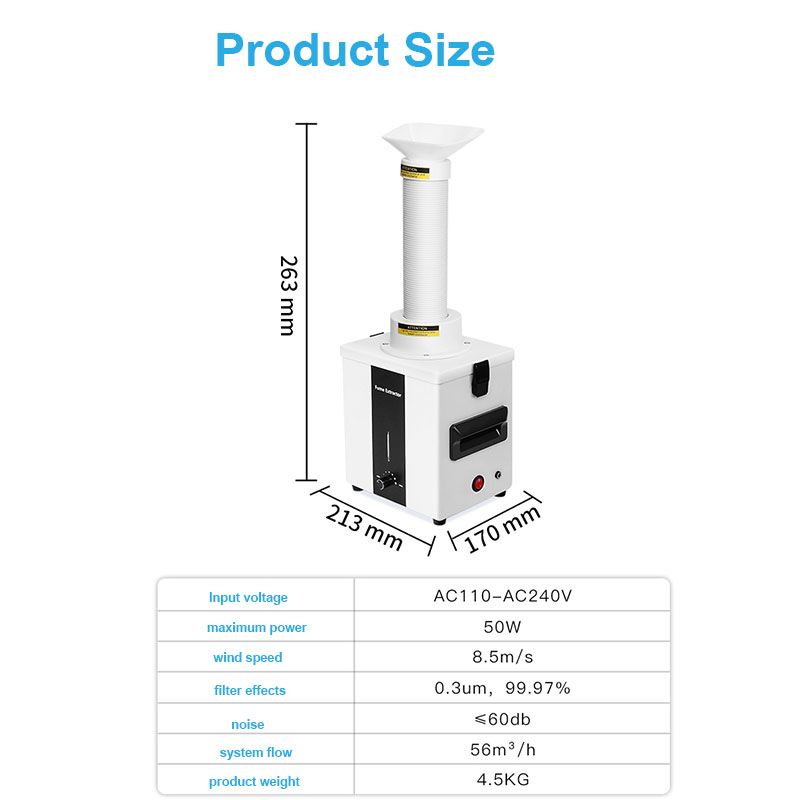 レーザー煙清浄機ヒューム抽出器煙はんだ溶接吸収器レーザー彫刻 - Fume Extractor Laser のレビューと価格