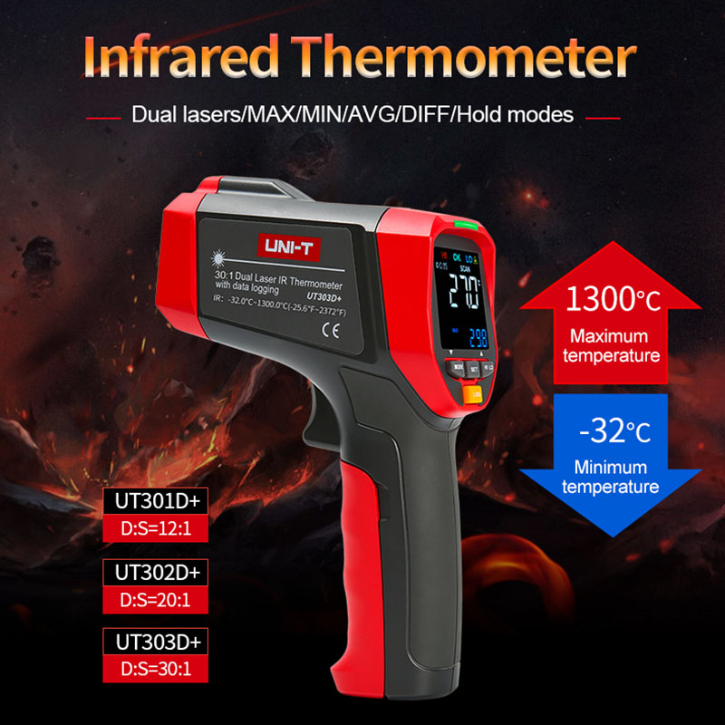 ユニ-t-デジタル赤外線温度計,非接触,工業用レーザー温度計 - Industrial Infrared Laser のレビューと価格