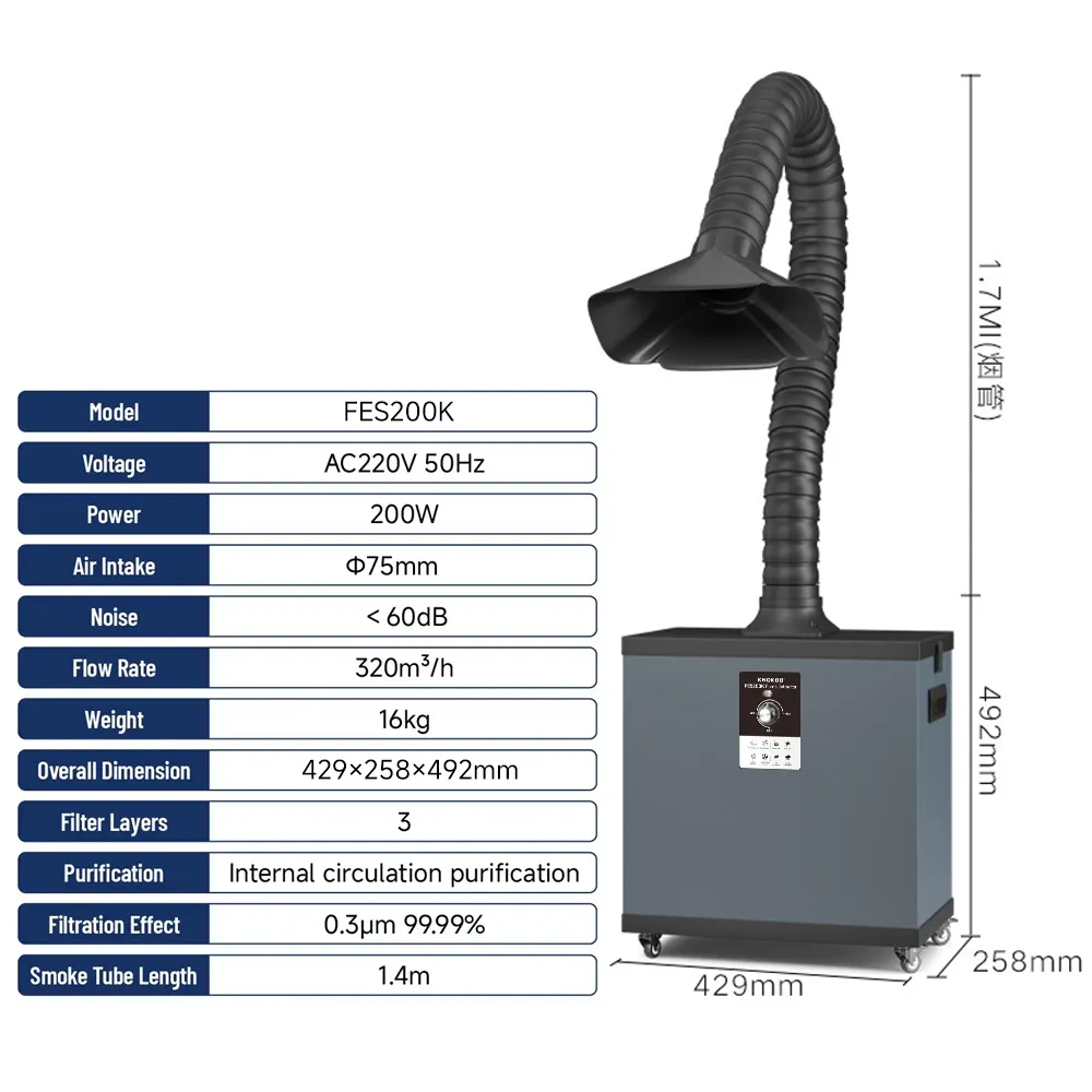 Knokoo-工業用ダストフィルター、レーザー溶接、溶接煙お - Fume Extractor Laser のレビューと価格