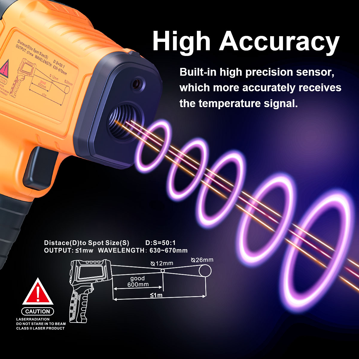 プロの非接触赤外線温度計,13レーザーポイント,デジタル高温 - Industrial Infrared Laser のレビューと価格
