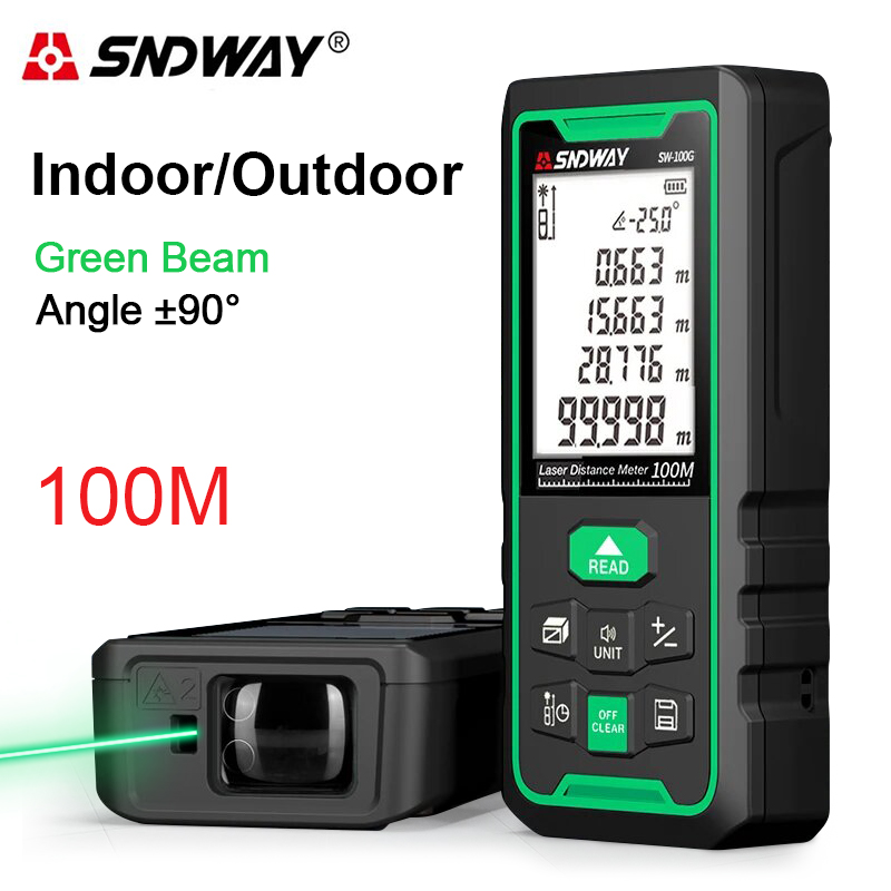 グリーンレーザー距離計デジタル距離計 150 メートル 10 - Industrial Laser Tape Measure のレビューと価格
