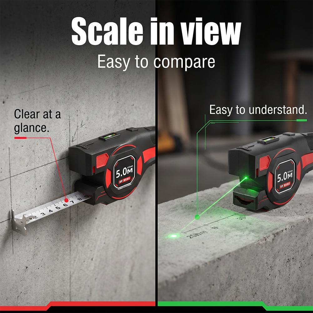 2 in 1レーザー距離計スチールテープ高精度デジタル電子機 - Industrial Laser Tape Measure のレビューと価格