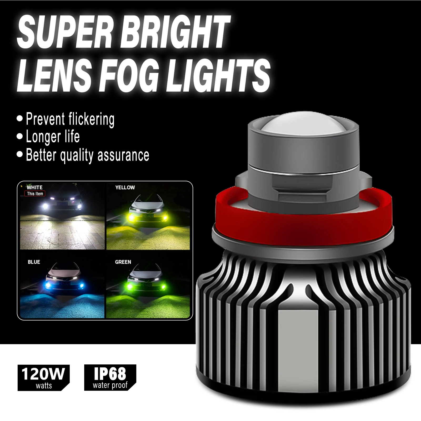 H11 LEDフォグランプ電球 レーザーレンズ H8 H9  - Laser Focus Lens のレビューと価格