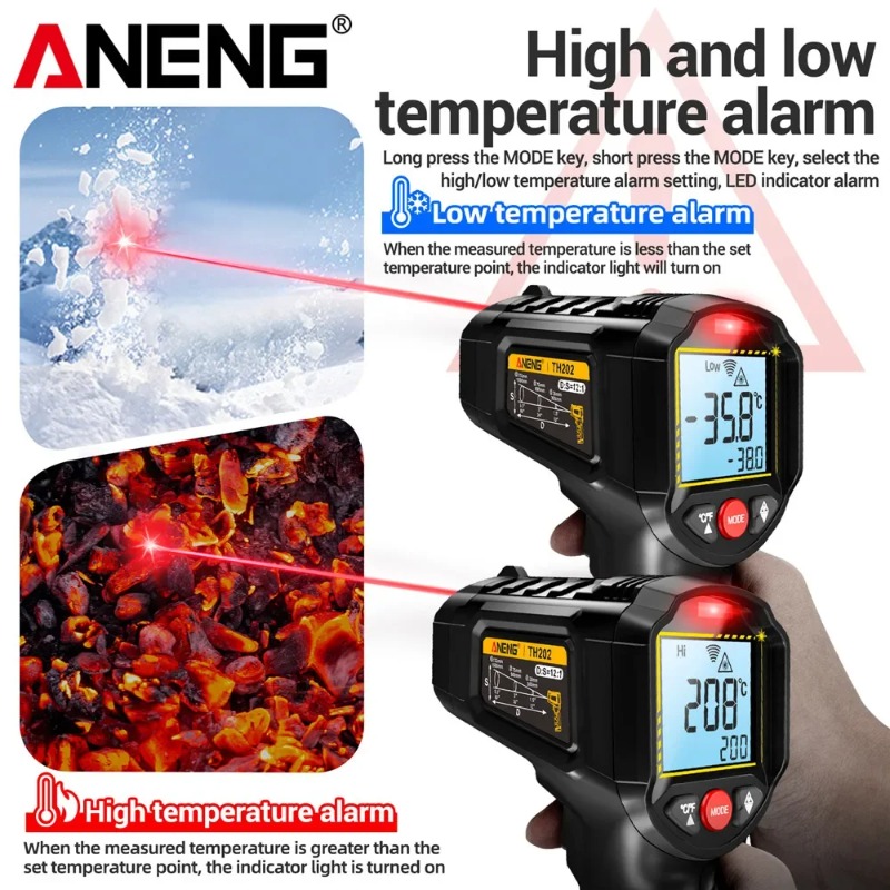 ANENG TH202 工業用ハンドヘルド温度計カーテスト非 - Industrial Infrared Laser のレビューと価格