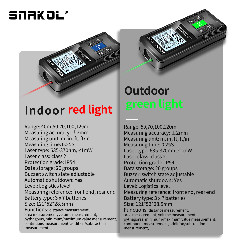 Snakol レーザー距離計 40 メートル 50 メートル - Industrial Laser Tape Measure のレビューと価格