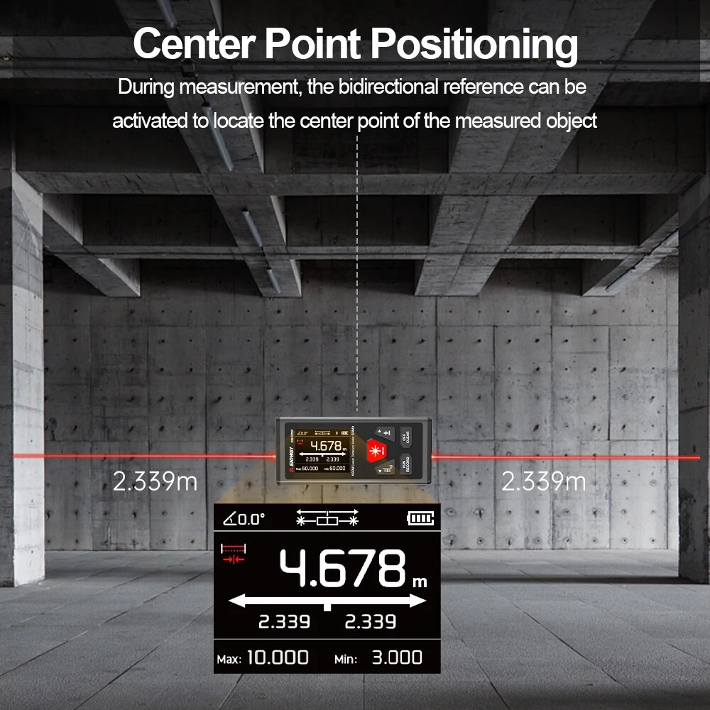 SNDWAY デュアルレーザー距離計充電式双方向レーザー距離 - Industrial Laser Tape Measure のレビューと価格