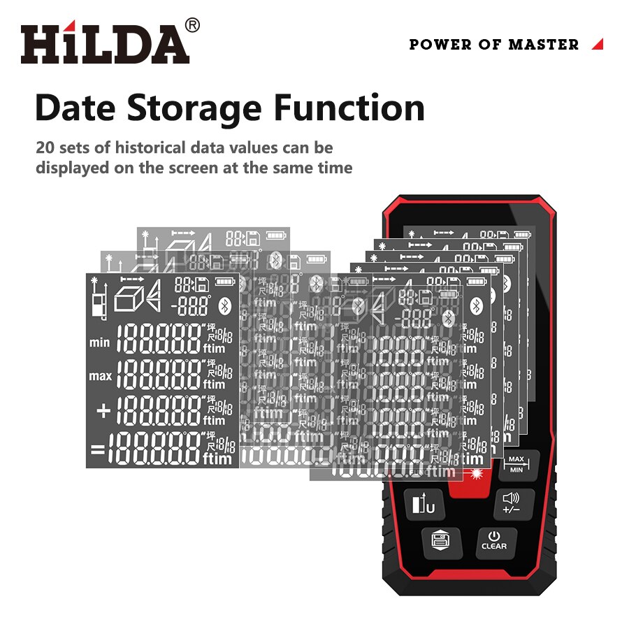 HILDA レーザー距離計 40/100/120 メートルデ - Industrial Laser Tape Measure のレビューと価格