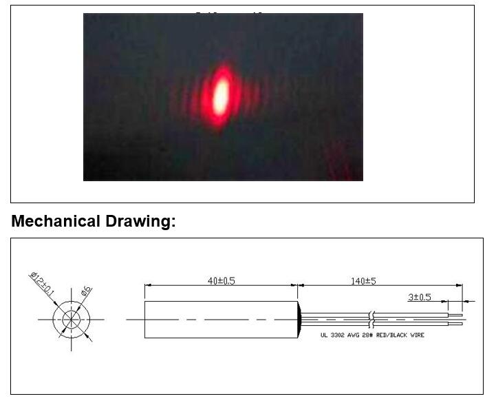 D12x40mm 650nm 660nm 50mW 100m - Industrial Laser Tag のレビューと価格