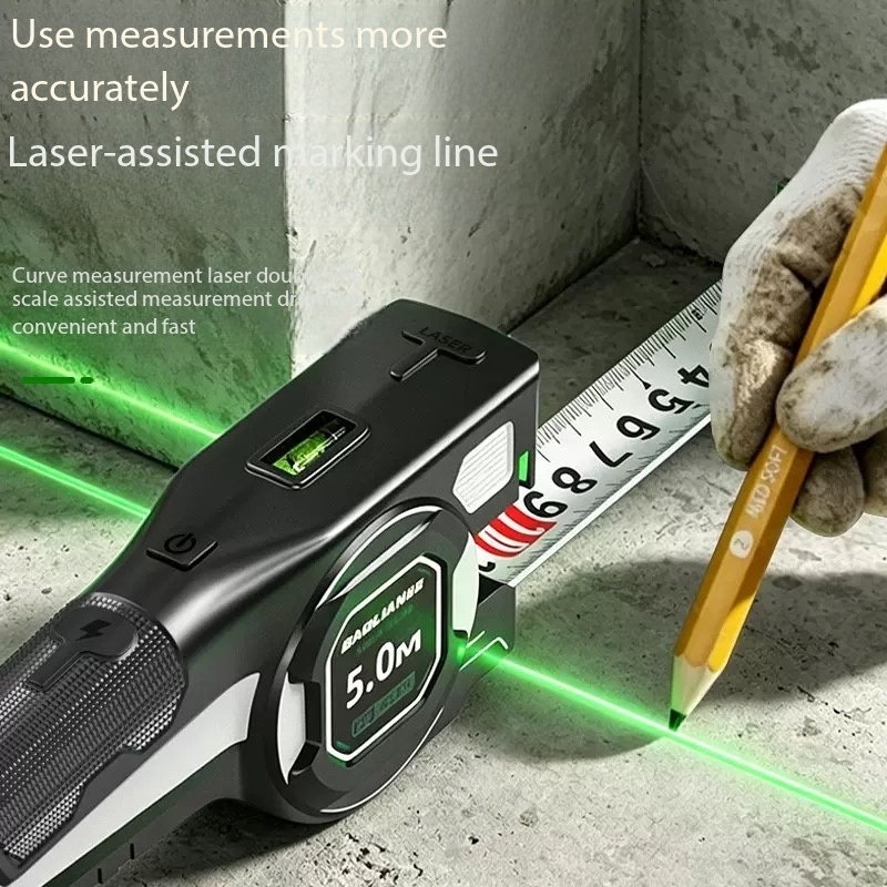 3in1デジタル表示レーザー赤外線距離計、高精度5mスチール - Industrial Laser Tape Measure のレビューと価格